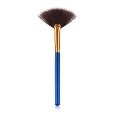 Pinceaux de maquillage en forme d'éventail mince, pinceaux de maquillage en bois coloré à Long manche pour poudre de Contour, outils de beauté cosmétiques